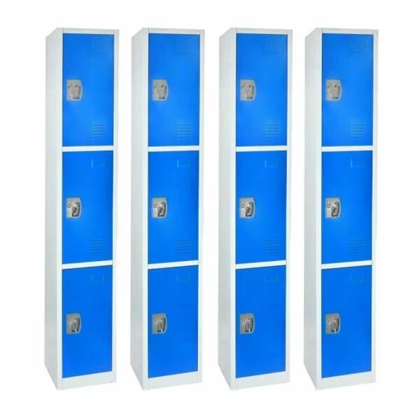 72in x 12in x 12in Triple-Compartment Steel Tier Key Lock Storage Locker in Blue, 4PK, Adiroffice, Mfr#: ADI629-203-BLU-4PK
