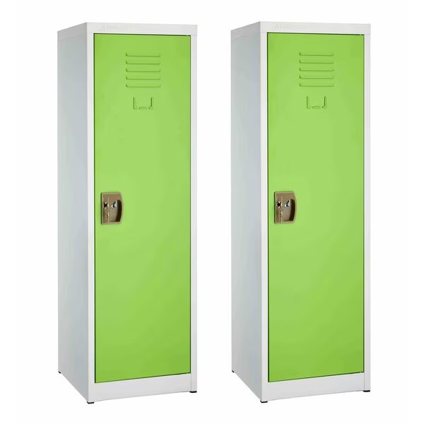 48in H x 15in W Steel Single Tier Locker in Green, 2PK, Adiroffice, Mfr#: ADI629-01-GRN-2PK