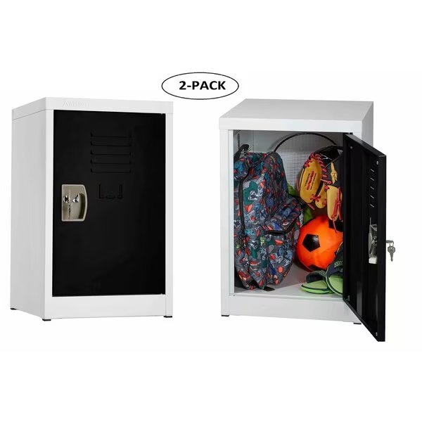 24in Locker for Kids, Black, 2PK, Adiroffice, Mfr#: ADI629-02-BLK-PKG-2