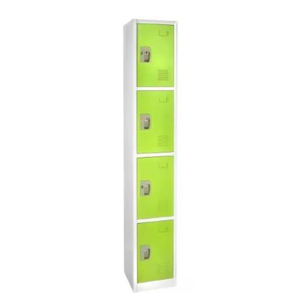 72" H x 12" W 4-Compartment Steel Storage Locker, Adiroffice, Mfr#: ADI629-204-GRN