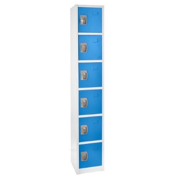 72" H x 12" W 6-Compartment Steel Storage Locker, Adiroffice, Mfr#: ADI629-206-BLU