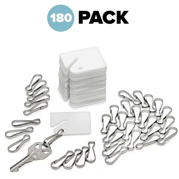 White Plastic Key Tags, PK180, Adiroffice, Mfr#: ADI689-30-6pk