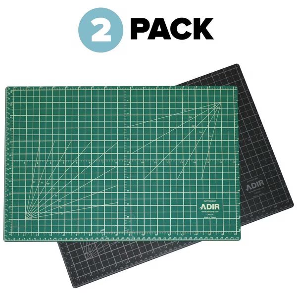 18"x 36"Self Healing Reversible Cutting Mat, Green/Black, PK2, Adiroffice, Mfr#: ADICM1836-2pk