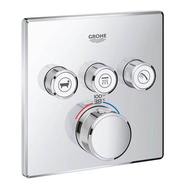 Grohtherm Smartcontrol Triple Function Therm Trim, Brushed Nickel, Grohe, Mfr#: 29142EN0