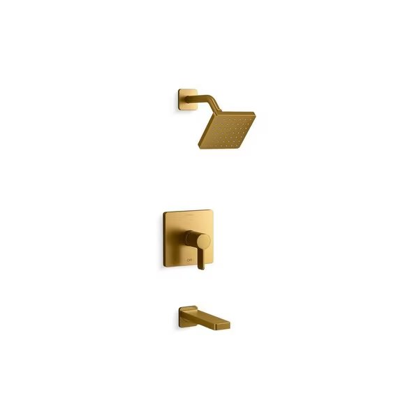 Parallel B/S Trim, 1.75 GPM Showerhead Vibrant Brushed Moderne Brass, Kohler, Mfr#: TS23502-4G-2MB