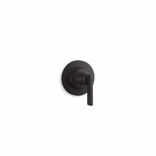 Mastershower Transfer Valve Trim With Lever Handle in Matte Black, Kohler, Mfr#: T35921-4-BL