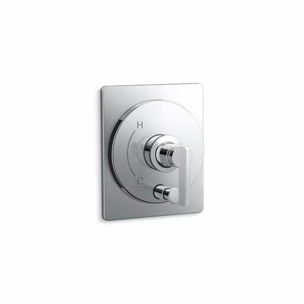 Rite-Temp Valve Trim With Push-Button Diverter in Polished Chrome, Kohler, Mfr#: T35919-4-CP