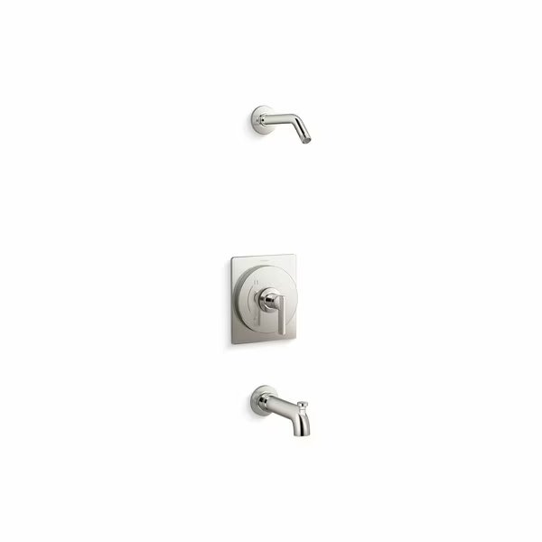 Studio Mcgee Rite-Temp Bath & Shower Trim Kit Without Showerhead in Vibrant Polished Nickel, Kohler, Mfr#: TLS35915-4-SN