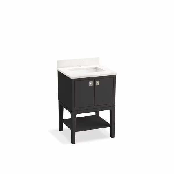 24 in. Bathroom Vanity Cabinet With Sink And Quartz Top in Ferrous Grey, Kohler, Mfr#: 35024-DWG