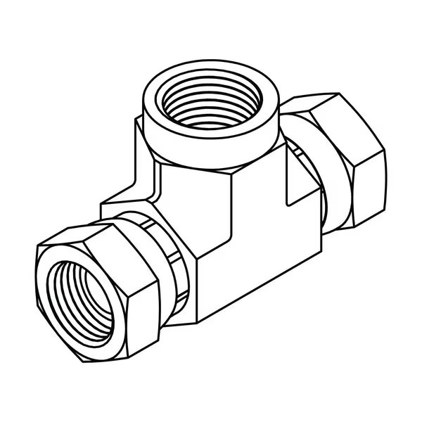 Hydraulic Fitting-Steel08FP-08FPX-08FPX TEE, Tompkins, Mfr#: 1602-08-08-08