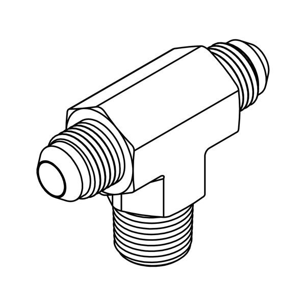 Hydraulic Fitting-Steel08MJ-08MJ-06MP TEE, Tompkins, Mfr#: 2601-08-08-06