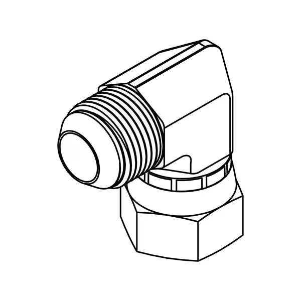 Hydraulic Fitting-Steel06MJ-04FJX 90, Tompkins, Mfr#: 6500-06-04