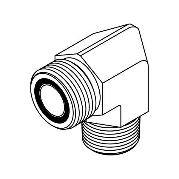 Hydraulic Fitting-Steel24MORFS-24MP 90, Tompkins, Mfr#: FF2501-24-24