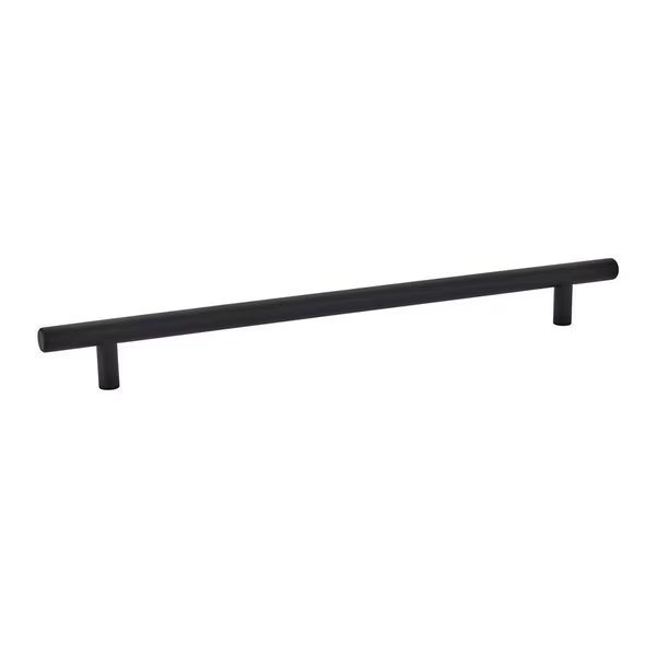 Brass Bar Cabinet Pull with 10 in Center to Center Flat Black Finish, Emtek, Mfr#: 86364US19