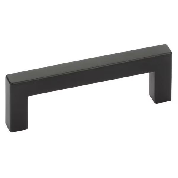 Warwick Cabinet Pull with 3-1/2 in Center to Center Flat Black Finish, Emtek, Mfr#: 86704US19