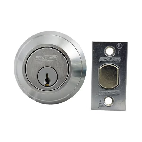 Schlage Commercial B661P626 Grade 1 Cylinder Blank Plate Deadbolt C Keyway 12296 Latch 10094 Strike, Schlage Commercial, Mfr#: B661P626