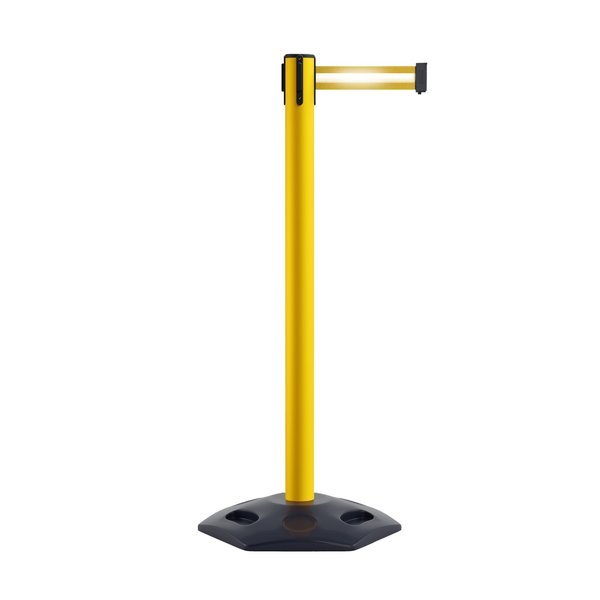 Stanchion Belt Barrier Rubber Base Yellow Post 11ft.Y Ref. Belt, Montour Line, Mfr#: MSR630-YW-YRH-110