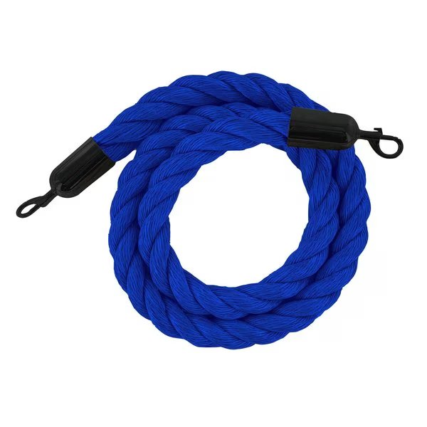 Twisted Polyprop.Rope Blue With Black Snap Ends 8ft.Cotton Core, Montour Line, Mfr#: HDPP510Rope-80-BL-SE-BK