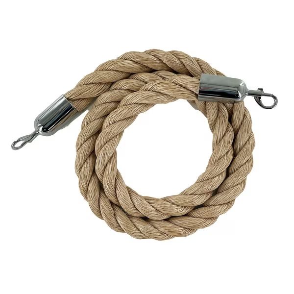 Twisted Polyprop.Rope Hemp With Pol.Steel Snap Ends 6ft.Cotton Core, Montour Line, Mfr#: HDPP510Rope-60-HP-SE-PS