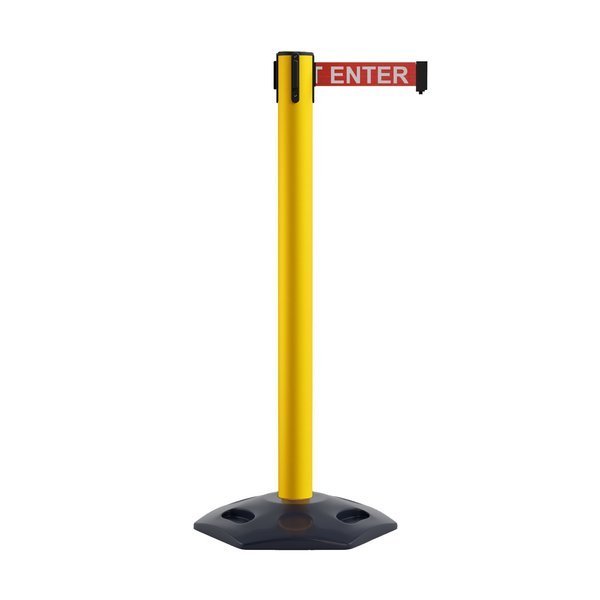 Stanchion Belt Barrier Rubber Base Yellow Post 16ft.R. Caution Belt, Montour Line, Mfr#: MSR650-YW-CAURW-160