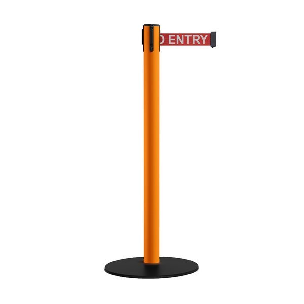 Retractable Belt Stanchion, Low Base, 2.5" Orange Post 7.5'NoEn..Belt, Montour Line, Mfr#: MSX630-OR-NOENRW-75