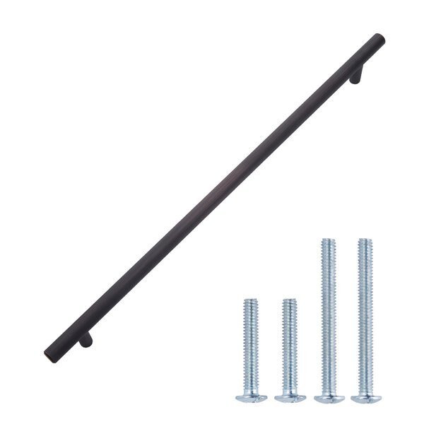 Euro Bar Cabinet Handle (3/8" Diameter), 15" Length (12.63" Hole Center), Oil Rubbed Bronze, 10PK, South Main Hardware, Mfr#: SH412-OR-10