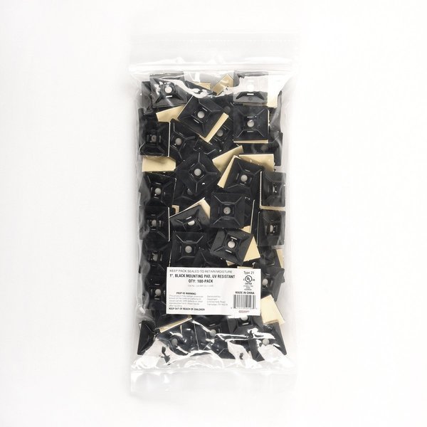 1-in  Mounting Pad N.A-lb, Black, 100 Speciality Tie, South Main Hardware, Mfr#: 222089
