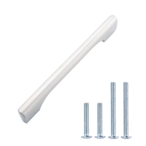 Wide Die Cast Cabinet Handle, 6.57" Length (6.3" Hole Center), Satin Nickel, 10PK, South Main Hardware, Mfr#: SH793-SN-10
