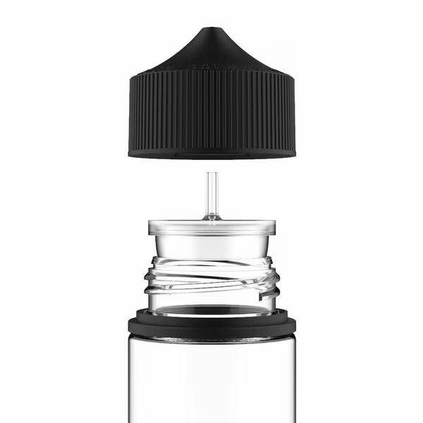 100 Ml Pet Cylinder Clear, Round, Special , Nozzle, Opaque Black Crc/Te Cap, Tricorbraun, Mfr#: 137682