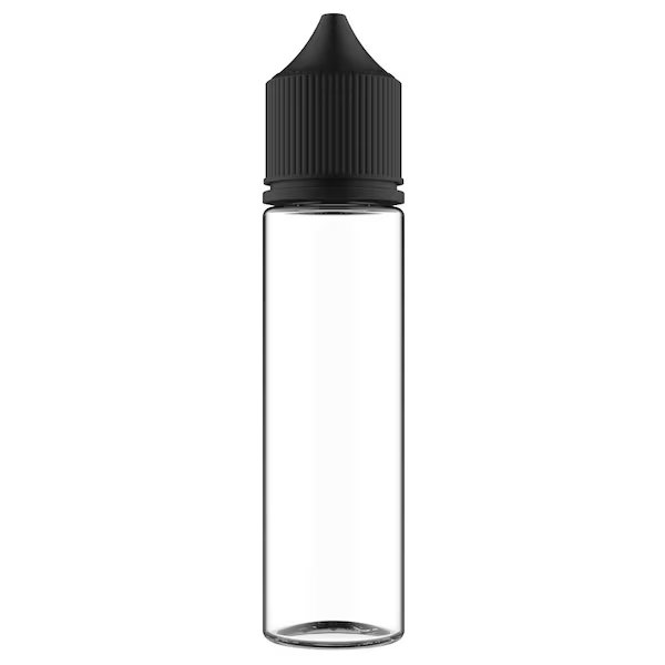 60 Ml Pet Cylinder Clear, Round, Special, Nozzle, Opaque Black Crc/Te Cap With Breakaway Band, Tricorbraun, Mfr#: 137658
