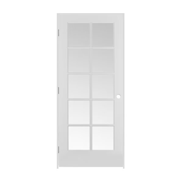 32"x80"x13/8" Primed 10Lite Clear Tempered Glass Interior French 69/16" RH Prehung, Trimlite, Mfr#: 2868pri1310CLETRH156916