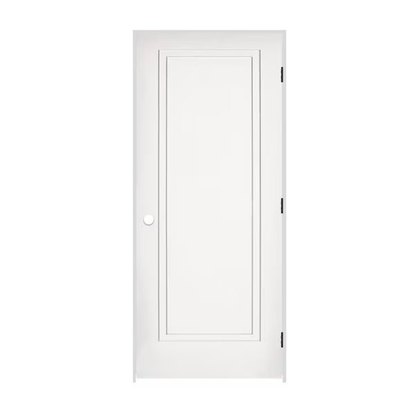 26" x 80" x 1-3/8" Primed 1-Panel 2-Step Interior Shaker 7-1/4" LH Prehung Door w/Matte Black Hinges, Codel Doors, Mfr#: 2268pri8491LH10B714