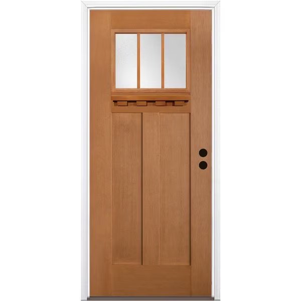 32" x 80" Fir Grain Shaker Exterior Fiberglass Door, Codel Doors, Mfr#: 2868LHISPFGHER2033C491610BB