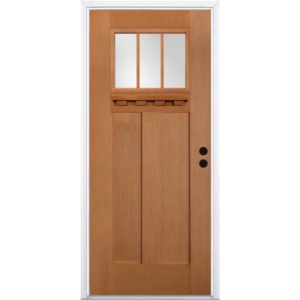 36" x 80" Fir Grain Shaker Exterior Fiberglass Door, Codel Doors, Mfr#: 3068LHISPFGHER2033C491626DM
