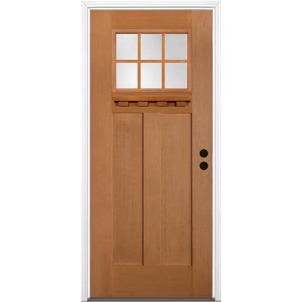 32" x 80" Fir Grain Shaker Exterior Fiberglass Door, Codel Doors, Mfr#: 2868LHISPFGHER2066C69161DB