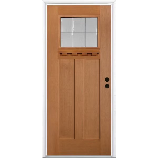 36" x 80" Fir Grain Shaker Exterior Fiberglass Door, Codel Doors, Mfr#: 3068LHISPFGHFLS200P491610BM