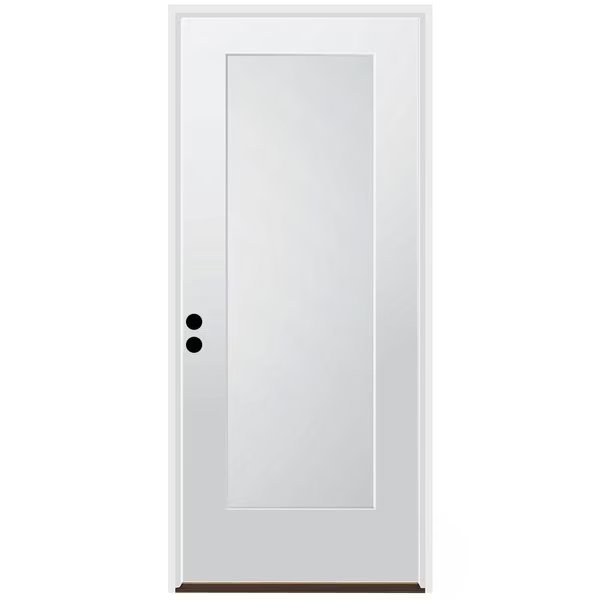 32" x 80" Primed White Shaker Exterior Fiberglass Door, Codel Doors, Mfr#: 2868RHISPSF1PSHK691615B