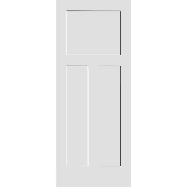 34" x 80" Primed 3-Panel Mission Interior Shaker Slab Door, Codel Doors, Mfr#: 2168pri8403