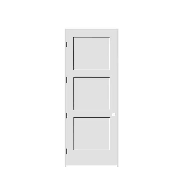 26"x96"x13/8" Primed 3Panel Equal Panel Interior Shaker 69/16" RH Prehung Door Black Hinges, Trimlite, Mfr#: 2280pri8433RH1D6916