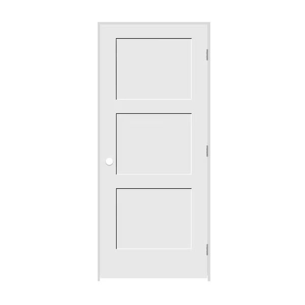 30"x84"x13/8" Primed 3Panel Equal Panel Interior Shaker 69/16" LH Prehung Door Brushed Chrome Hinges, Trimlite, Mfr#: 2670pri8433LH26D6916