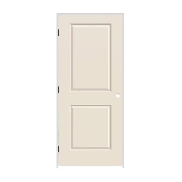 24" x 80" x 1-3/8" Primed 2-Panel Carrera Molded Hollow Core 4-9/16" RH Prehung Door w/Black Hinges, Codel Doors, Mfr#: 2068MHCCARRH1D4916