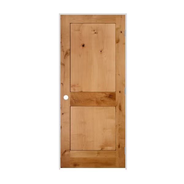 24" x 80" x 1-3/8" Knotty Alder 2-Panel Interior Shaker 4-9/16" LH Prehung Door w/Brshd Chrome Hngs, Codel Doors, Mfr#: 2068ska8402LH26D4916