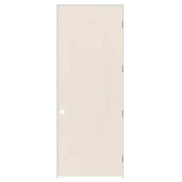 18" x 96" x 1-3/8" Primed Hardboard Hollow Core Flush 7-1/4" LH Prehung Door w/Satin Nickel Hinges, Codel Doors, Mfr#: 1680FHCPHBLH15714