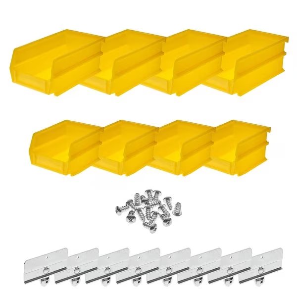Storage Bin, Polypropylene, 3 in H, Yellow, 8 CT, Triton Products, Mfr#: 028-Y