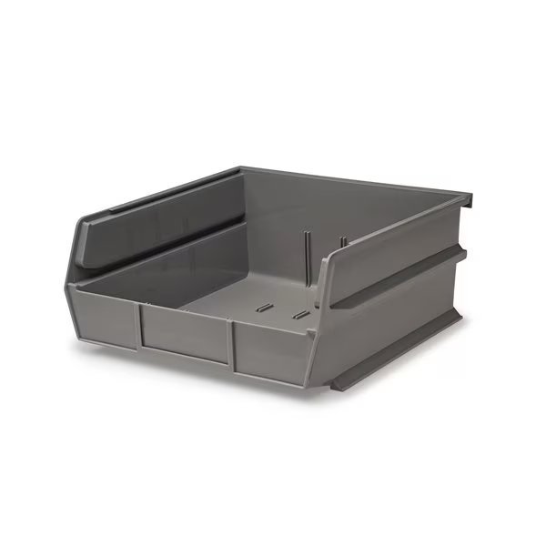 Hang & Stack Storage Bin, Polypropylene, 11  in W, 5 in H, Gray, 1 CT, Triton Products, Mfr#: 3-235GR
