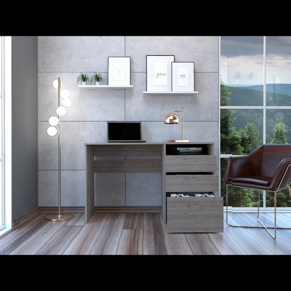 17.1 in. D X 47.4 in. W X 29.5 in. H, Light Gray, Laminate, Tuhome, Mfr#: ELZ5693
