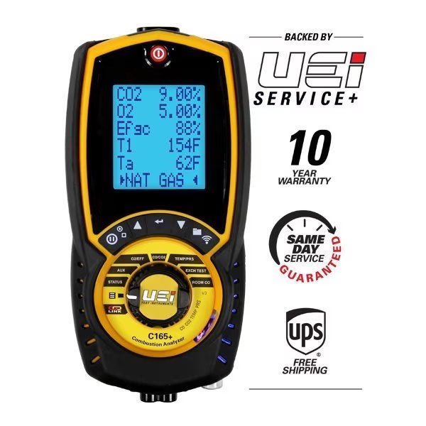 RESIDENTIAL/COMMERCIAL COMBUSTION ANALYZER W/NOx SENSOR FOR OIL-FIRED APPLIANCES, Uei Test Instruments, Mfr#: C165+NOIL