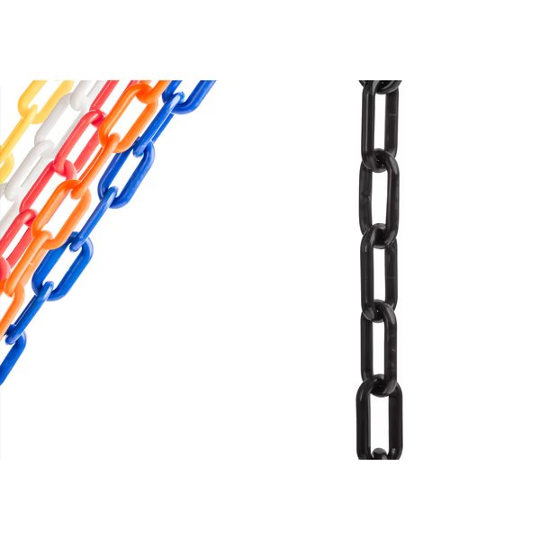 Plastic Chain, 50 ft x 2 In, Black, Us Weight, Mfr#: U2350
