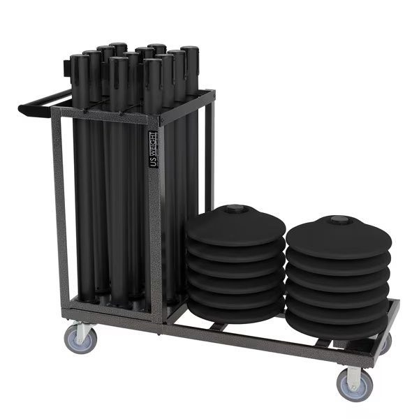 Statesman Stanchion Cart Kit, Black Premium Steel, Us Weight, Mfr#: U2509BLK12