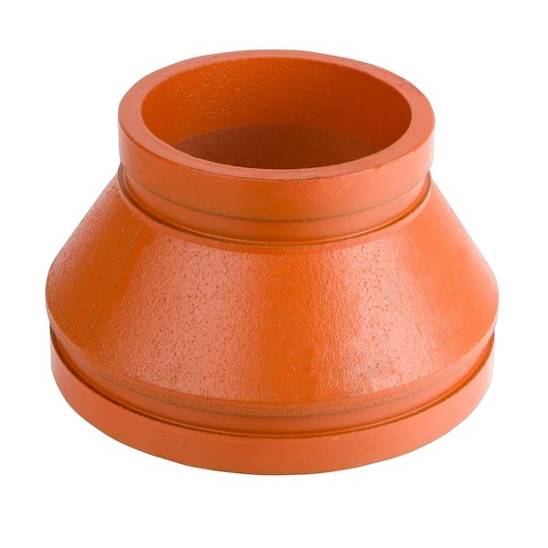 Grvd Pipe Fitting - Ductile Iron Orange Enamel-Coated - Concentric Reducer - 3 x 2 Grvd End, Usa Industrials, Mfr#: ZUSA-PF-19836